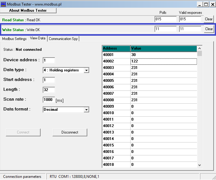 RS01 BN MB WriteStatus
